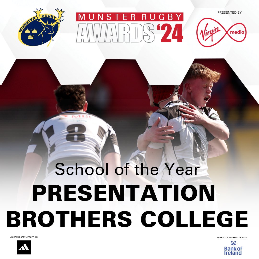 Munster Rugby (@munsterrugby) on Twitter photo The School of the Year at the 2024 Munster Rugby Awards, presented by <a href="/VirginMediaIE/">Virgin Media Ireland</a>, is….<a href="/PBCRugby/">Pres Rugby™</a> 🙌🙌🙌
#MunsterAwards24 #SUAF 🔴 The School of the Year at the 2024 Munster Rugby Awards, presented by <a href="/VirginMediaIE/">Virgin Media Ireland</a>, is….<a href="/PBCRugby/">Pres Rugby™</a> 🙌🙌🙌
#MunsterAwards24 #SUAF 🔴