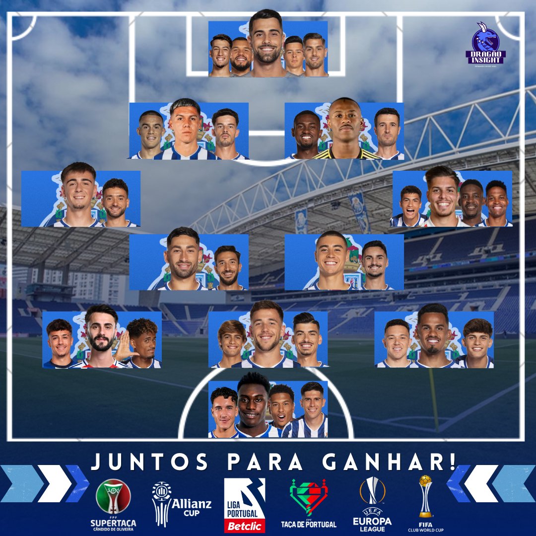🏆🔵 Aqui está o plantel do FC Porto para a época 2024/2025! 

Com uma mistura de experiência e juventude, estamos prontos para conquistar TUDO! 

Força, Dragões! 🔥⚽
