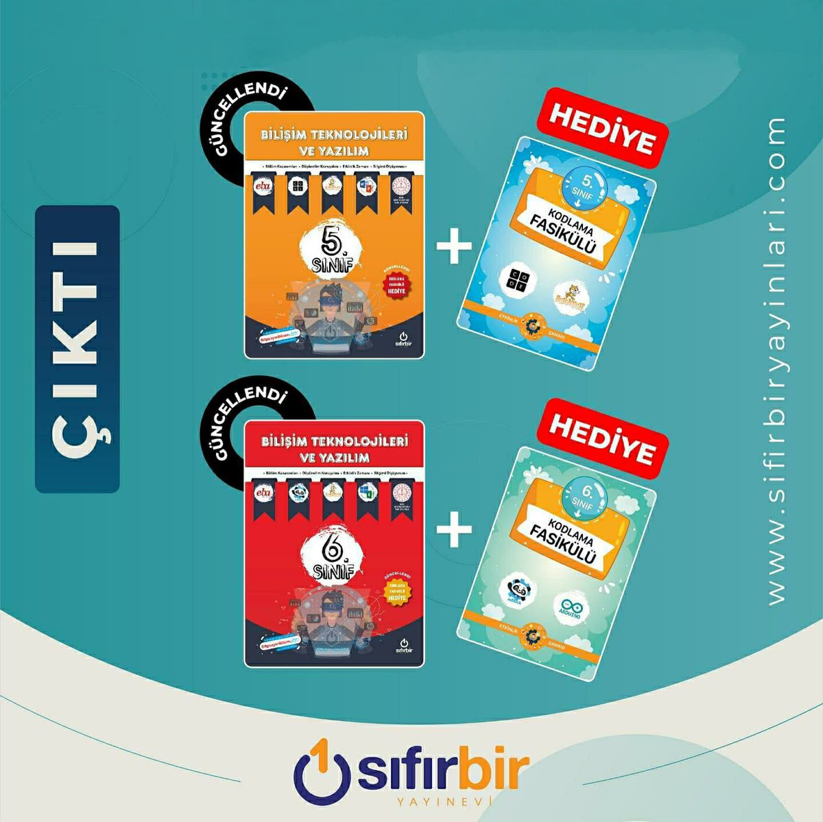 Değerli Bilişim Teknolojileri öğretmeni arkadaşlarımız ve sevgili öğrencilerimiz için güncellenen Bilişim Teknolojileri ve Yazılım ders kitabımız, hediye kodlama fasikülü ile birlikte sizi bekliyor.
sifirbiryayinlari.com
<a href="/bulanca/">Bulanca</a>
<a href="/cggseco/">Cemal Güngör GÖKALP</a>
<a href="/okursan/">Okursan</a>
<a href="/bil_ogr_kisayol/">Hakan YANDIM</a>