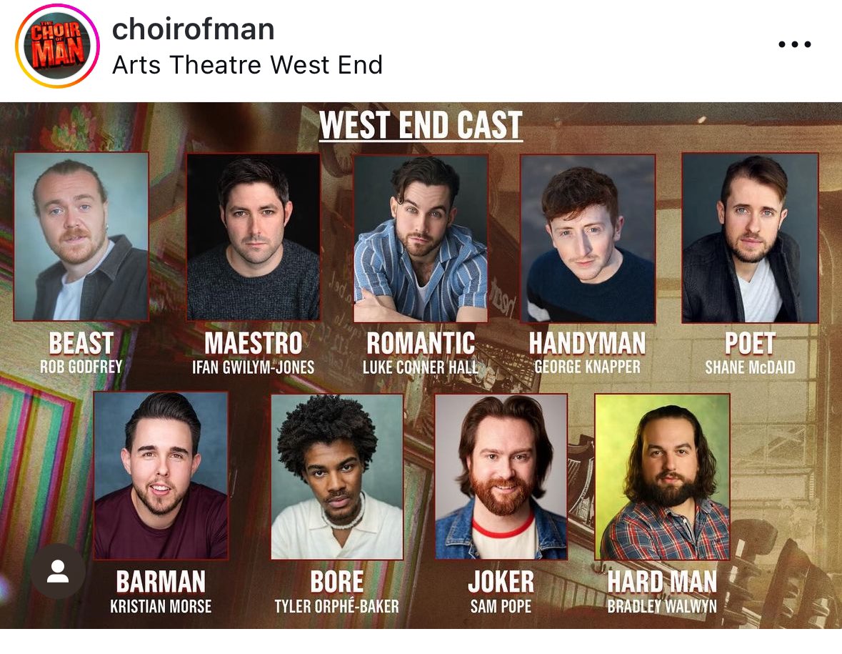 Excited for <a href="/ShaneMcDaidEire/">Shane McDaid</a> to join the cast of <a href="/choirofman/">The Choir Of Man</a> as Poet, alongside existing cast member Luke Conner Hall as Romantic 🍻🎭