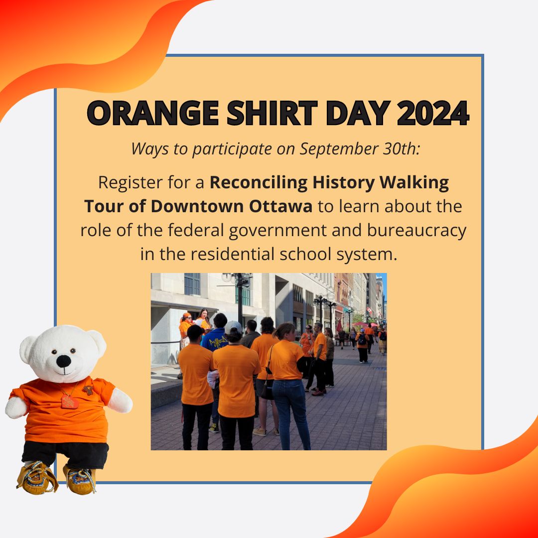 The Caring Society is partnering with <a href="/A7G_Official/">A7G</a> and <a href="/BeechwoodOttawa/">BeechwoodCemetery</a> to host events in honour of Orange Shirt Day 🧡 

🔶 For more information and to register to participate, please visit fncaringsociety.com/orange-shirt-d…