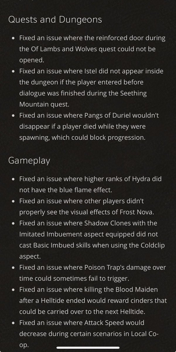 TwitchExtold's tweet photo. Patch notes for Diablo 4 
#DiabloIV #patch #gaming_news #TheGOAT #GamingCommunity https://t.co/QfOzvTVb1Z
