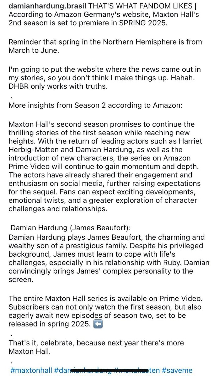 cloerys's tweet photo. Y'ALL WAKE UP MAXTON HALL SEASON 2 WILL PREMIERE IN SPRING 2025 https://t.co/kzYnNpqWN1