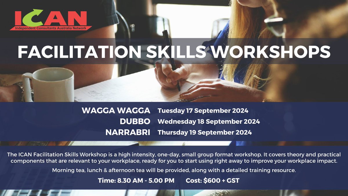 Erica McKay (@ericamckay) on Twitter photo Coming in a couple of weeks time. Spots still available for the facilitation skills workshops. Come along to improve your group management skills.
full details: icanrural.com.au/facilitationsk…
<a href="/JohnCameronICAN/">John Cameron</a> Coming in a couple of weeks time. Spots still available for the facilitation skills workshops. Come along to improve your group management skills.
full details: icanrural.com.au/facilitationsk…
<a href="/JohnCameronICAN/">John Cameron</a>