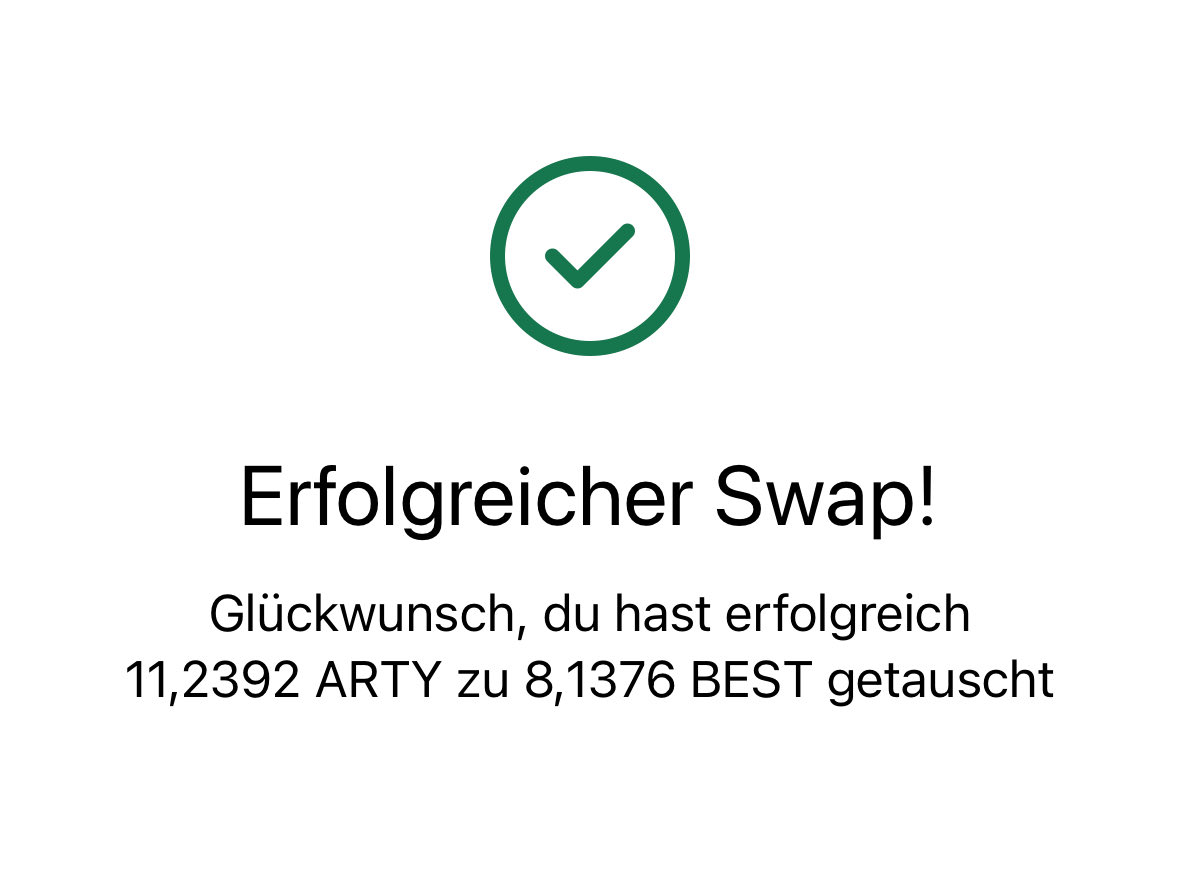 hakobert's tweet photo. I like to #swap all meine #spotlight tokens such as the $ARTY token in einen more #limitedtoken wie den $BEST token by die #cryptoexchange namens #bitpanda und i feel good :) https://t.co/1YY47jShEg