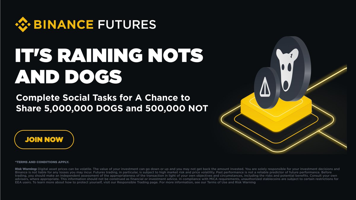 🌧️ It's raining $NOTs and $DOGS! 

Want a shot at sharing 5,000,000 $DOGS and 500,000 $NOT? 

Simply：
🔸Follow &amp; RT
🔸Fill in this survey form bit.ly/4eb3wkL