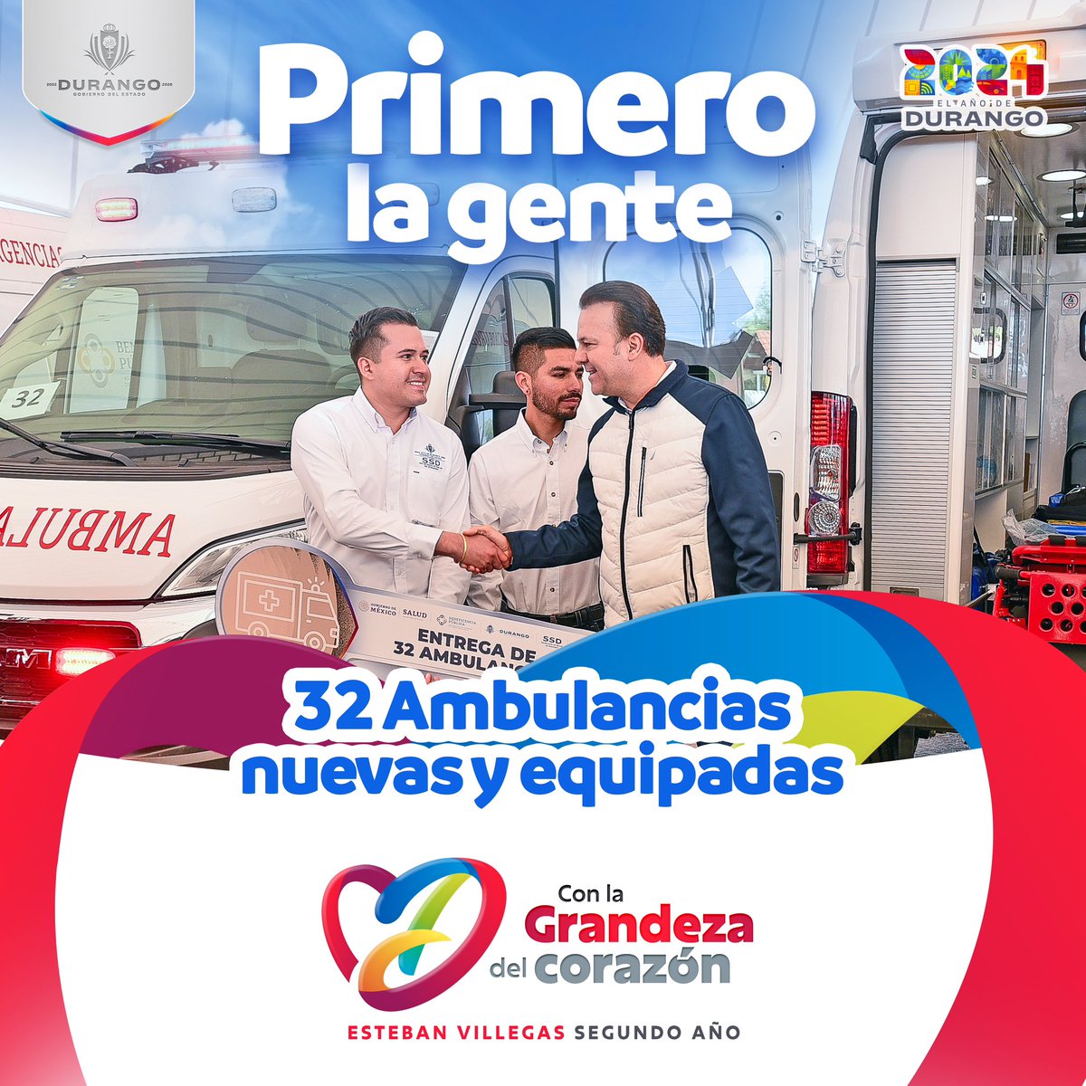 🚑 En este gobierno, tu salud es nuestra prioridad.
Por eso, estamos invirtiendo en nuevas ambulancias completamente equipadas para quienes las necesiten. 
¡Trabajamos #ConLaGrandezaDelCorazón y se nota!