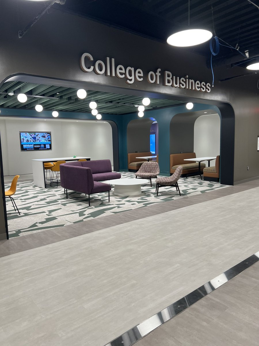 Absolutely loving <a href="/BryantCOB/">Bryant Univ. COB</a>’s new building! A beautiful new office and great classrooms filled with engaged students.