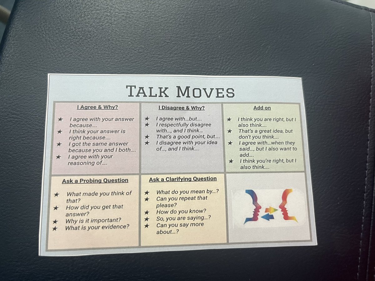 JLM has a new &amp; improved approach on teacher PD sessions led by ICs K. Haney &amp; J. Mobley. Today’s sessions focused around the 24-25 instructional focus of Academic Discussion/Talk Moves. The focus was productive convos utilizing sentence stems to structure student discussions.