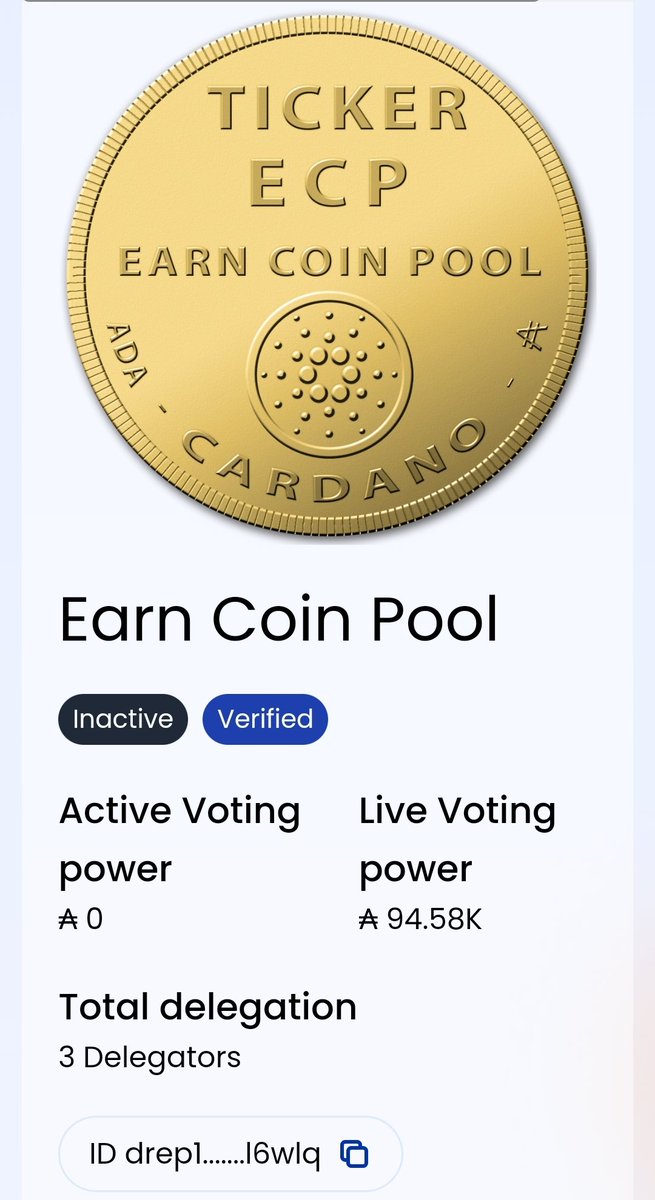 earncoinpool's tweet image. 🗳 ECP is a dRep if you would like to delegate to us🙏
dRep ID:
drep1pmy58hz70shnprfexg4z6ykfxnavtv5jdemvvl5yktydzml6wlq
Profile:
1694.io/en/dreps/drep1…