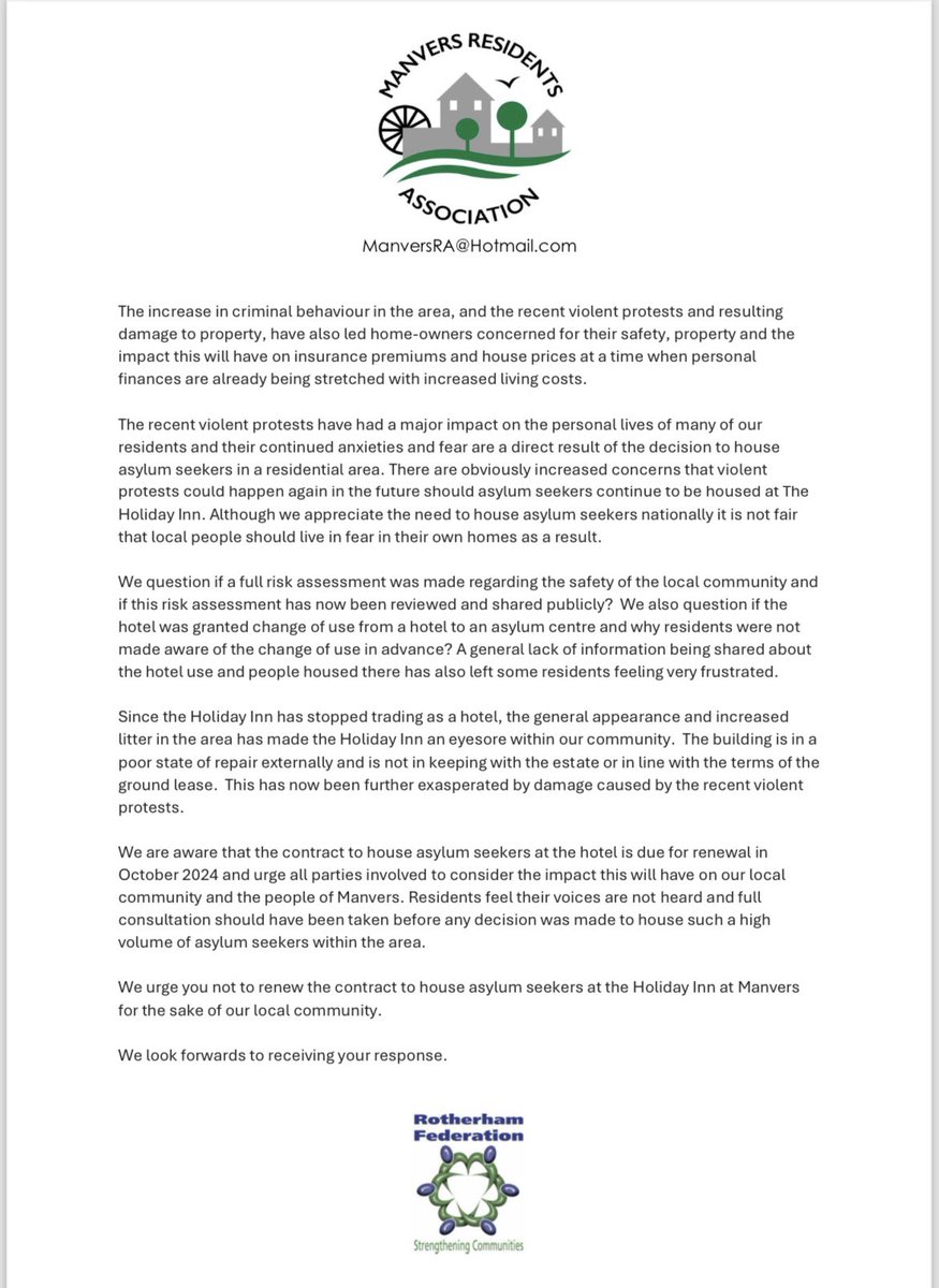 officialsammyuk's tweet image. Several weeks ago a legal protest, turned riot took place in my home town of Rotherham at a hotel housing immigrants. 

This wasn’t the first protest to take place at this hotel, however due to rioting it made headlines. 

Over the last few weeks I’ve been speaking to residents.…