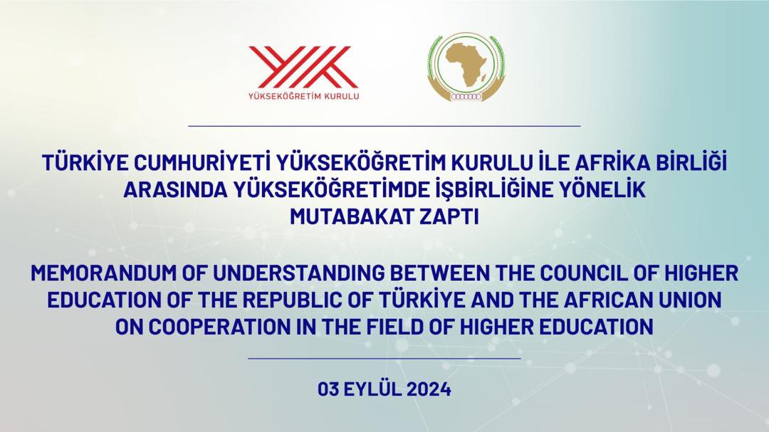 he_belhocine's tweet photo. Today was the Signing Ceremony  of an MoU between the @_AfricanUnion &amp; the Council of Higher Education of Turkiey 🇹🇷 @erolozvar. African Ambassadors &amp; Rector of PAU participated &amp; witnessed this new step in Africa-Turkiey #cooperation in the field of Higher Education. https://t.co/LQwmh1TYcl
