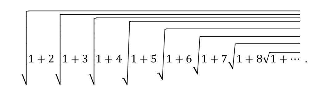 stevenstrogatz's tweet image. Can you figure out what this equals? Ramanujan could -- and did!