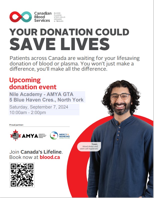 As part of 𝗥𝗨𝗡 𝗙𝗢𝗥 𝗧𝗢𝗥𝗢𝗡𝗧𝗢 charity run, a blood donation clinic is being organized

🗓️ 𝗦𝗲𝗽𝘁𝗲𝗺𝗯𝗲𝗿 𝟳, 𝟮𝟬𝟮𝟰
🕛 𝟭𝟬𝗔𝗠 - 𝟮𝗣𝗠
📍𝟱 𝗕𝗹𝘂𝗲 𝗛𝗮𝘃𝗲𝗻 𝗖𝗿𝗲𝘀, 𝗡𝗼𝗿𝘁𝗵 𝗬𝗼𝗿𝗸, 𝗧𝗼𝗿𝗼𝗻𝘁𝗼, 𝗢𝗡

#CanadasLifeLine #Mercy4Mankind #RunForToronto