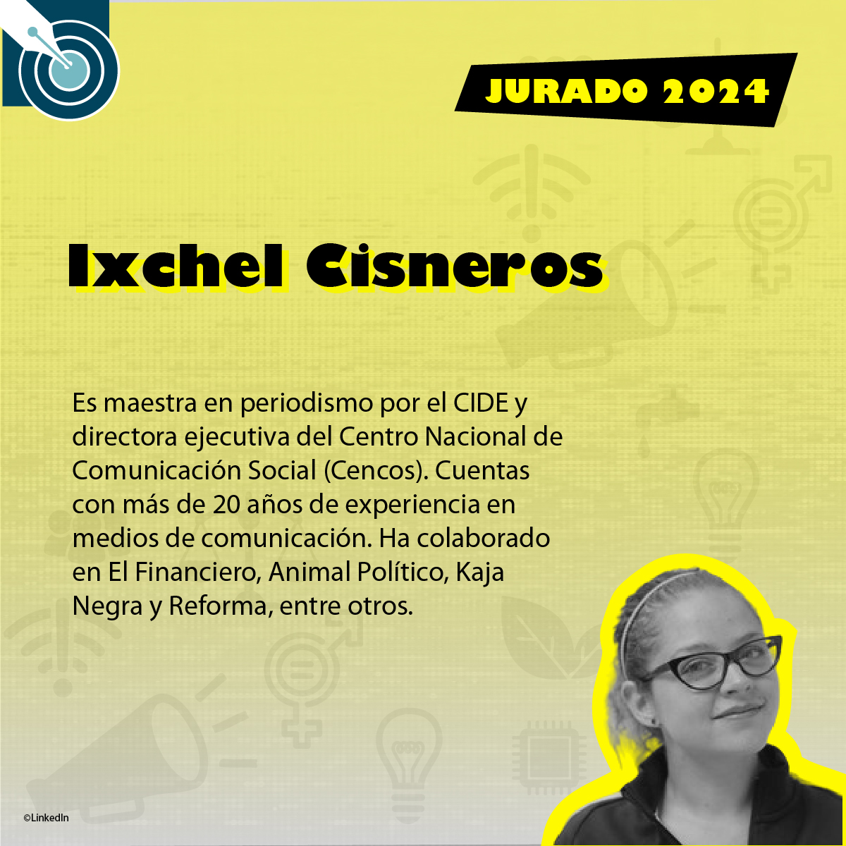 premioreutermx's tweet photo. ¡Continuamos presentando al jurado del #PAPWR2024!
👉Este año, la periodista y activista por los Derechos Humanos, Ixchel Cisneros @Chelawuera, se suma al grupo de expertas y expertos que estarán a cargo de revisar cada uno de los trabajos postulados al Premio Alemán de Periodismo Walter Reuter 2024