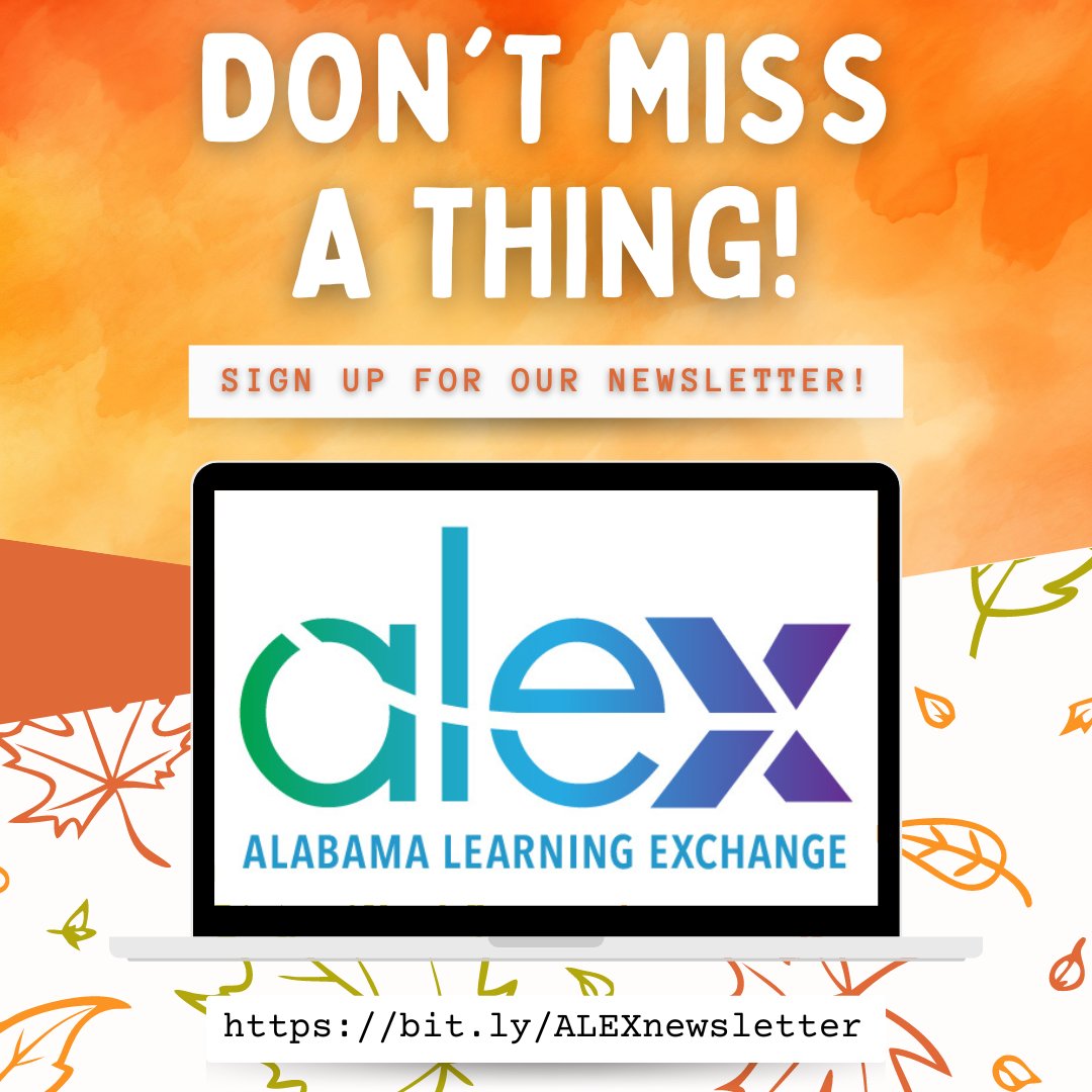 TeachwithALEX's tweet image. Check your inbox for the September ALEX newsletter! 📬 Haven&apos;t signed up for our newsletter yet? Sign up now to stay up-to-date on all things ALEX ➡ bit.ly/ALEXnewsletter and check out our newsletter archive here ➡ bit.ly/ALEXarchive! 
#TeachWithALEX #ALSDEEdTech