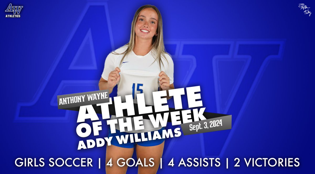 AW Athletics (@awgenerals1) on Twitter photo ATHLETE OF THE WEEK: Addy Williams!
Had 4 goals and 4 assists in two games that were both dubs for Adub!! <a href="/AWHSSoccer/">AWHS Girls Soccer</a> ATHLETE OF THE WEEK: Addy Williams!
Had 4 goals and 4 assists in two games that were both dubs for Adub!! <a href="/AWHSSoccer/">AWHS Girls Soccer</a>