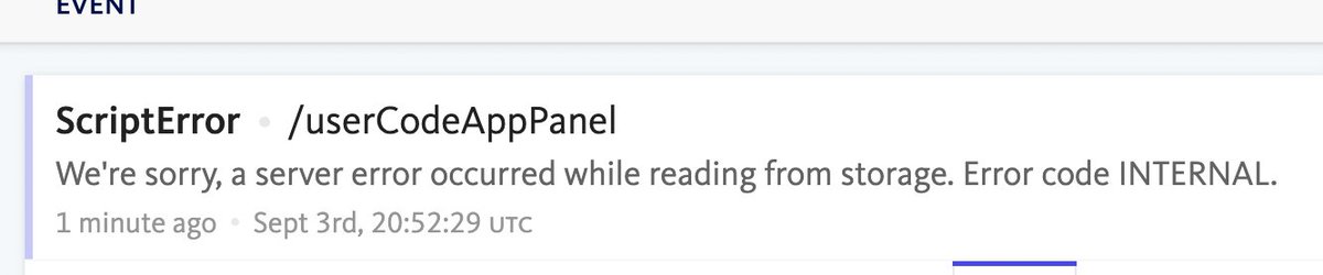 abhagsain's tweet image. I'll pay $1000 to anyone who can help me completely solve this @GoogleWorkspace AppScript error.
There are no reproducible steps. It just randomly occurs. ITS SO ANNOYING.
@workspacedevs
#AppScript #googleworkspace