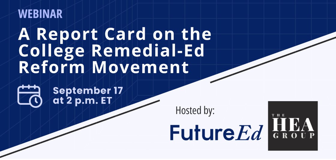 The college dev ed reform movement catalyzed change that helped many more student progress w/o remediation. So what is the state of dev ed today?

Join <a href="/WestEd/">WestEd</a>’s Amy Getz &amp; other experts for a  discussion hosted by <a href="/FutureEd/">Breadward</a> on 9/17 at 2 pm ET.

Sign up: lnkd.in/gffpeU9f