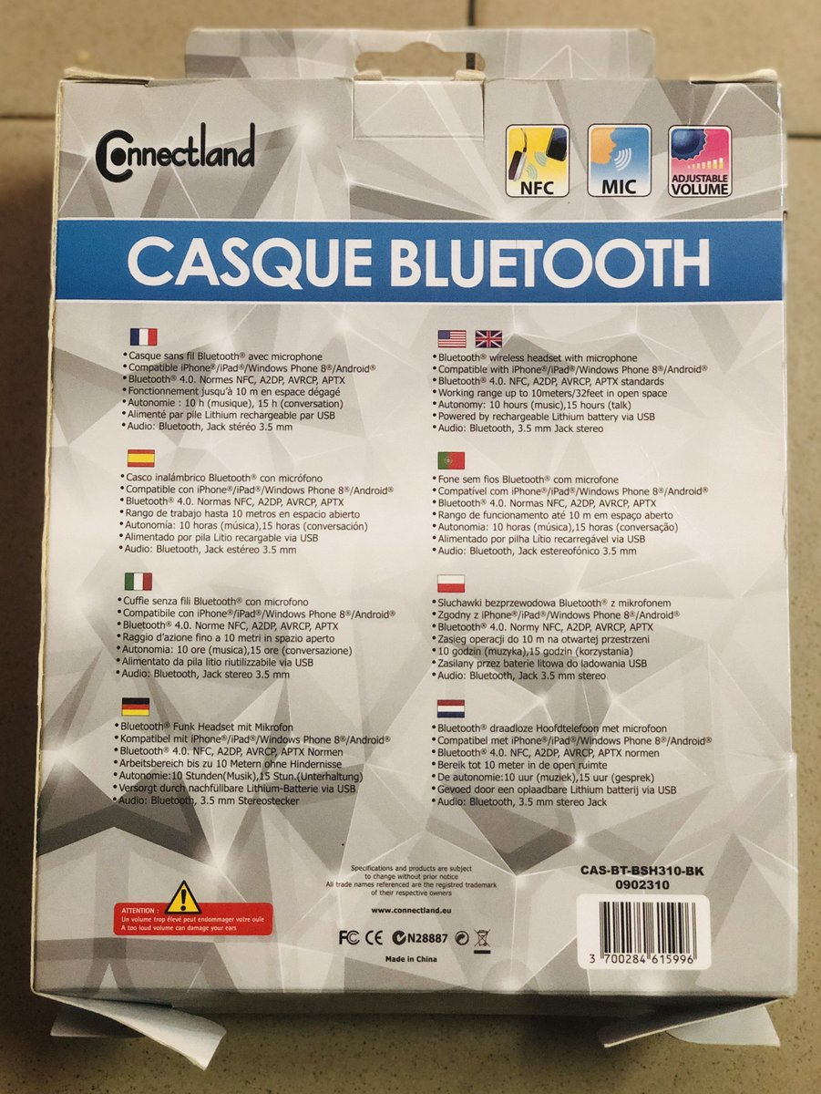 Casque Bluetooth Connectland à 20.000 Fr 

📞 +225 0172952357