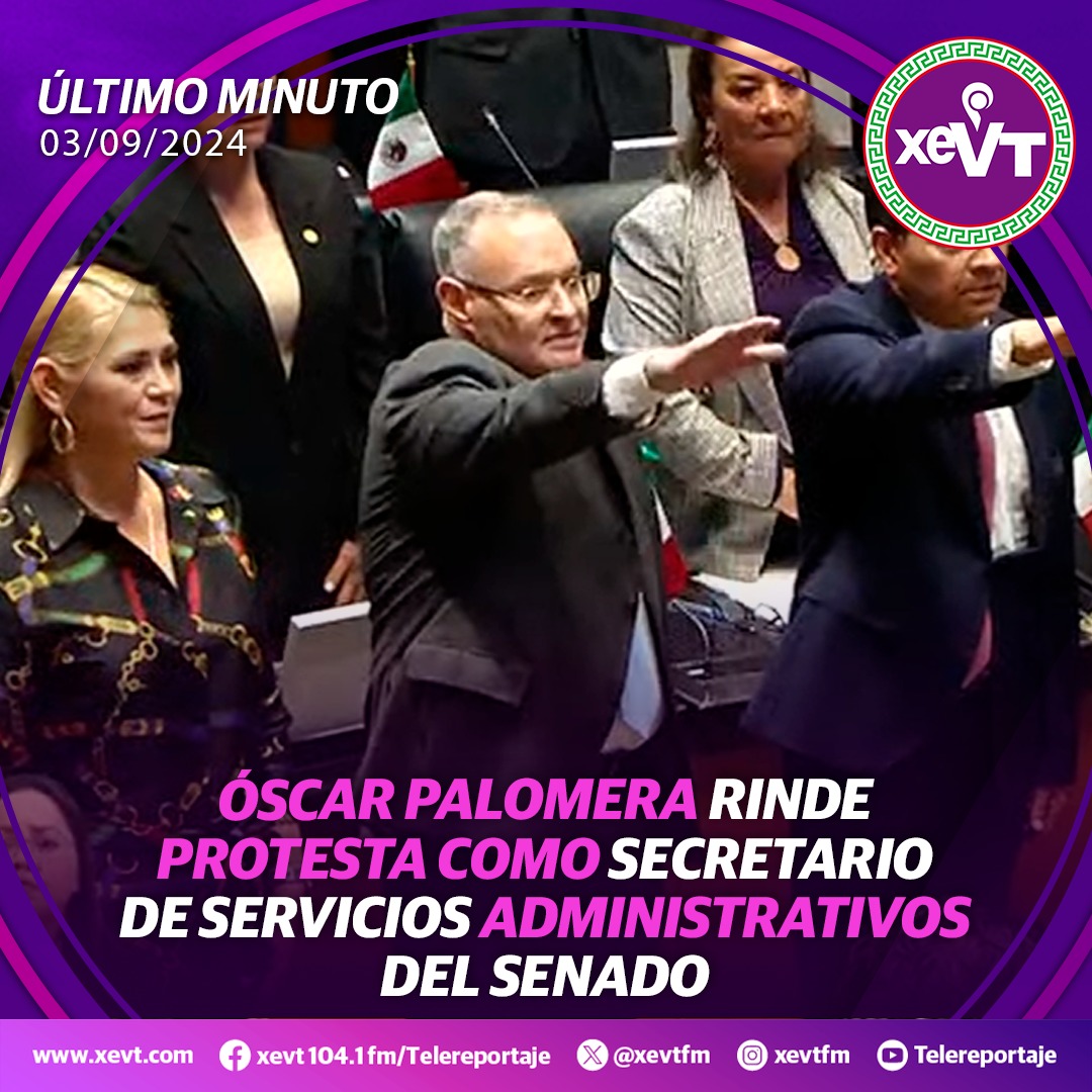 #ÚltimoMinuto🔴 El tabasqueño Óscar Palomera Cano, tomó protesta este martes como  secretario de Servicios Administrativos del <a href="/senadomexicano/">Senado de México</a>