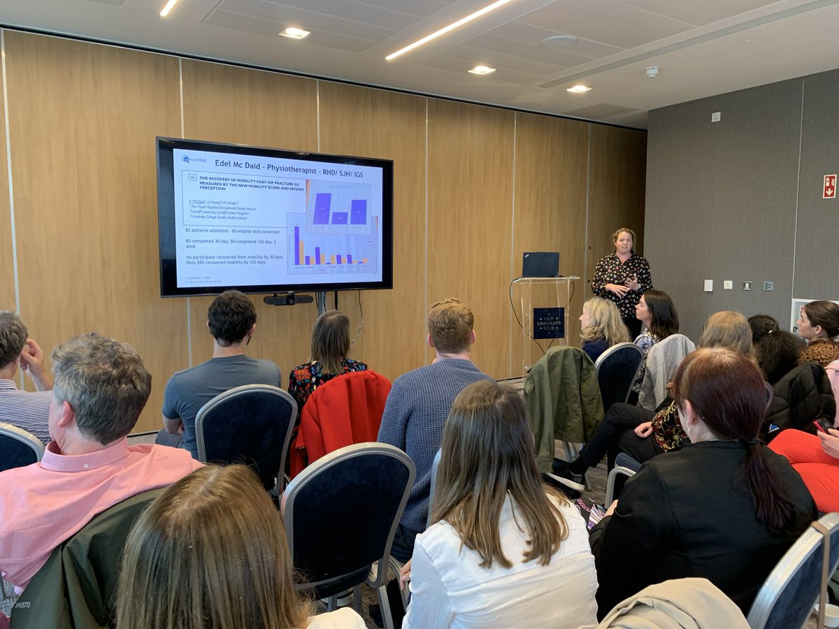 Lovely evening <a href="/ucddublin/">University College Dublin</a> celebrating the wider impact of #HipFORGE. Presenters included <a href="/shanicemariev/">Shanice Vallely 🌻</a> and <a href="/edelphysio/">Edel McDaid</a>, who have championed hip fracture follow-up in 🇮🇪. Thank you to <a href="/hrbireland/">HealthResearchBoard</a> for funding my 3 years <a href="/ucd_sphpss/">UCD Public Health, Physiotherapy & Sports Science</a> and <a href="/noca_irl/">National Office of Clinical Audit</a> for the invaluable collaboration.