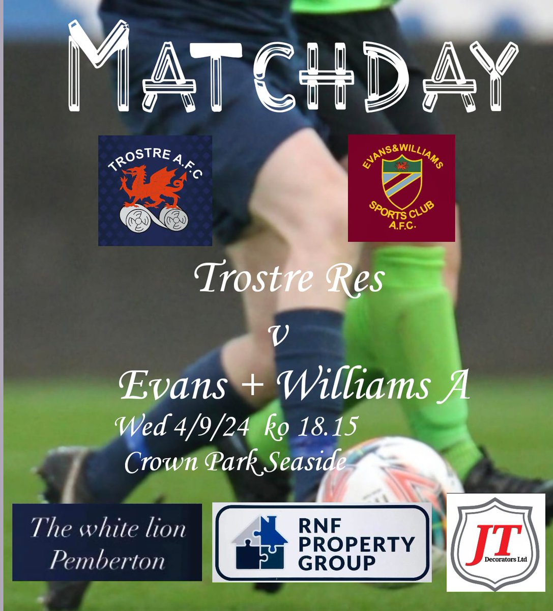 Tomorrow our seconds take on <a href="/EvansWilliamsFC/">CPD Evans & Williams AFC</a>  6.15 at crown park .