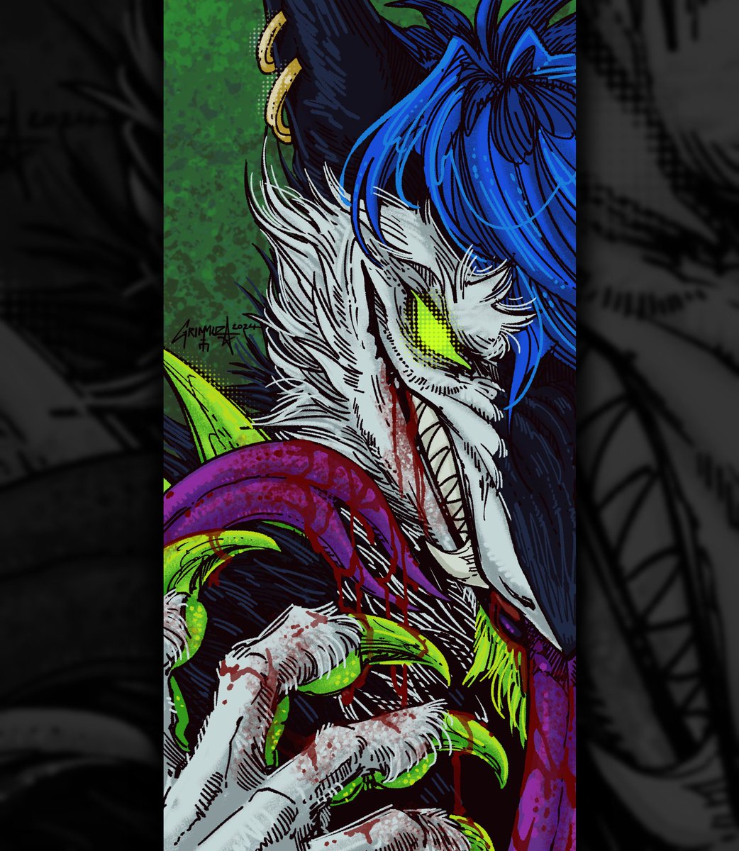 The Grymulator of Deth (@artofgrimmuza) on Twitter photo Sketchy portrait commission to fit a custom phone case for the terrifyingly terrific, <a href="/MoramiSergal/">Morami The Sergal</a> !! 💚💙💚 Sketchy portrait commission to fit a custom phone case for the terrifyingly terrific, <a href="/MoramiSergal/">Morami The Sergal</a> !! 💚💙💚