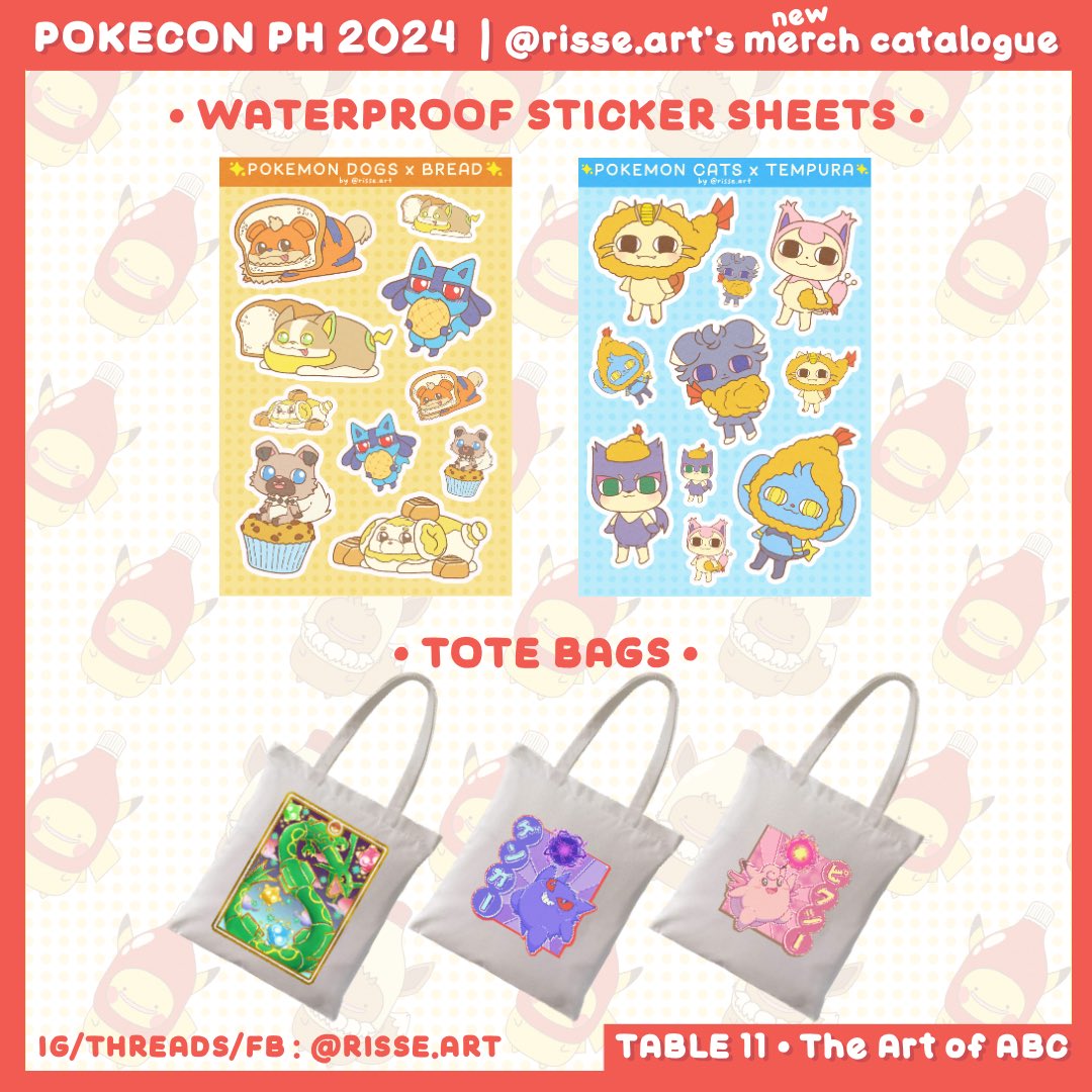 risse_art's tweet photo. Hi! Here’s my new merch for #pokeconph2024!🥹
Please visit Table 11 for more pokemon stickers!!🥰

🔴 Ayala Malls Market! Market!
🔴 September 6-8
🔴 ✨FREE ENTRANCE✨

#pokemonph #pokeconph #PokeConPHMarketMarket https://t.co/421ItEVycZ