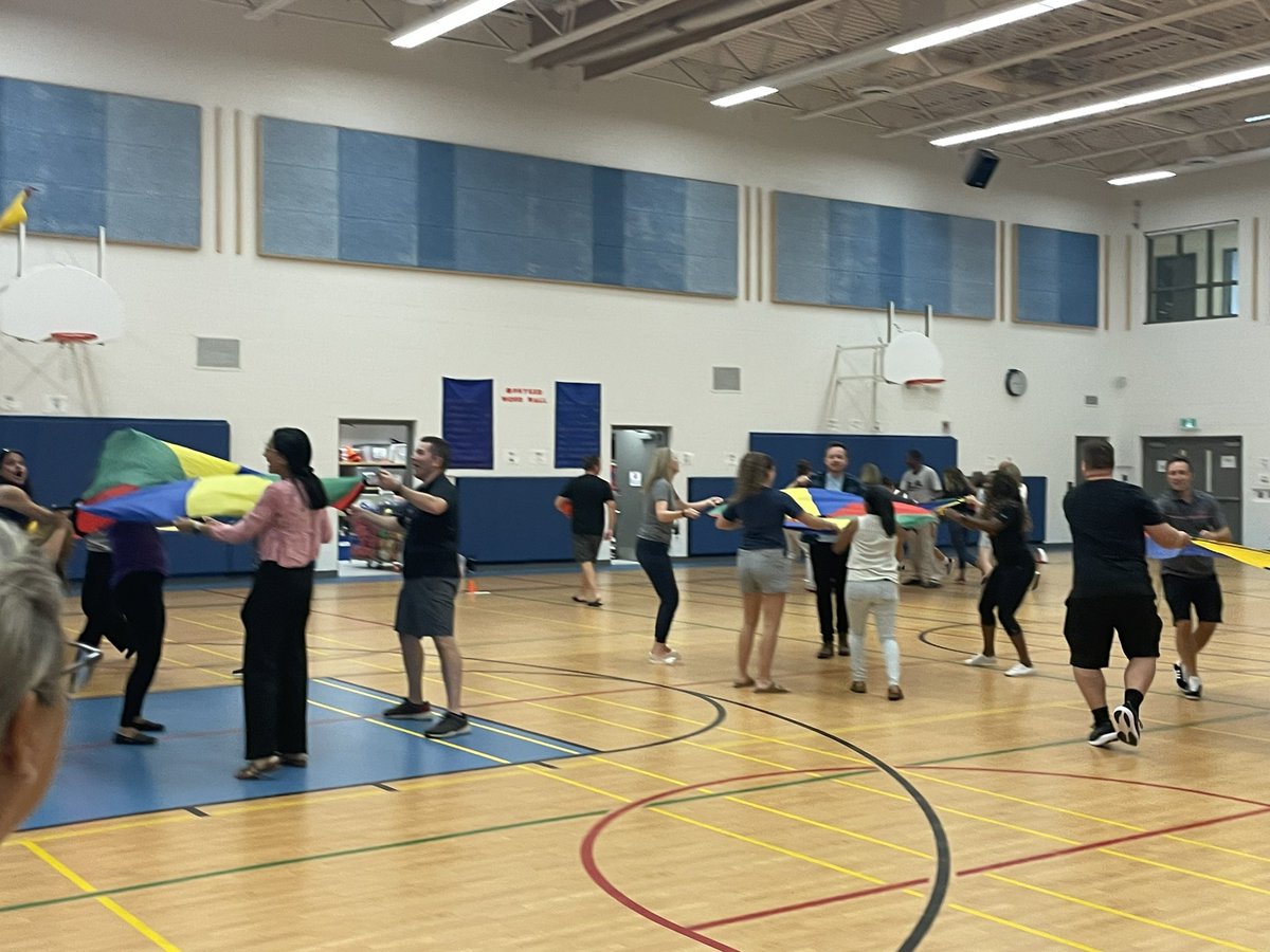 MsDudani's tweet photo. Chickens Flying Everywhere!!! What an incredible way to start off the school year!  Lots of laughter and play @TribuneDrive !  @Jason_Stumpf  @Mrs_SBurke @PeelSchools #staffmeeting https://t.co/jaC20AZkoe
