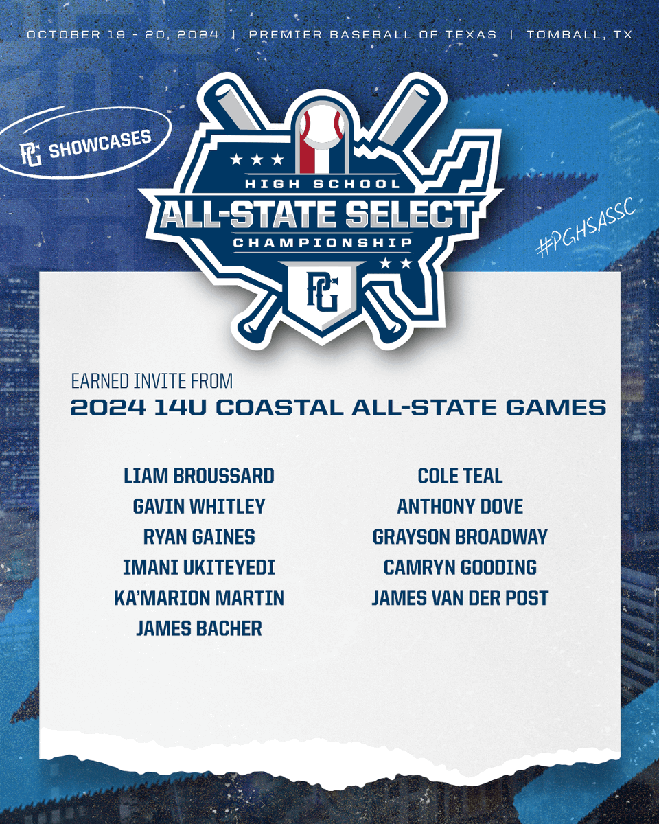PGShowcases's tweet photo. More Invites earned to the 2024 PG HS All State Select Championship. #PGHSASSC @PerfectGameUSA 

Check out more info 👇
https://t.co/WJjRgVUlF9 https://t.co/nTCFy1FLdR