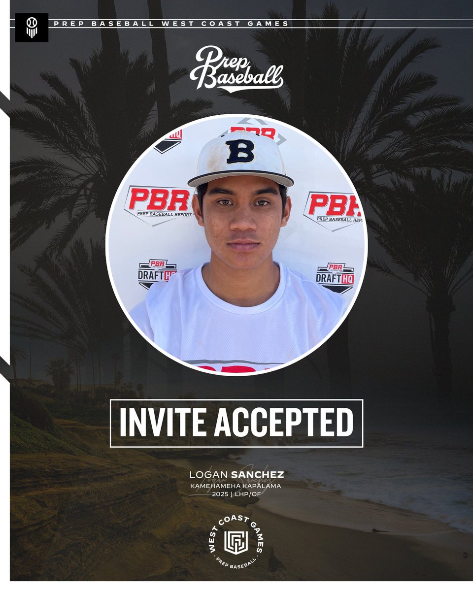 𝟐𝟎𝟐𝟒 𝐖𝐞𝐬𝐭 𝐂𝐨𝐚𝐬𝐭 𝐆𝐚𝐦𝐞𝐬

'25 LHP/OF Logan Sanchez (Kamehameha Kapālama) has accepted his invited to the 2024 West Coast Games in SoCal.

Sanchez is the 3rd-ranked left-hander in Hawaii's 2025 class.

👤 loom.ly/KkPqbIc | <a href="/LoganSanchez9_/">Logan Sanchez</a>
