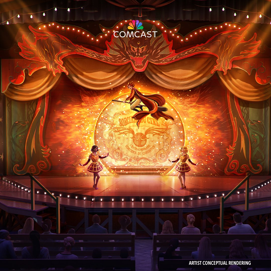 comcast's tweet photo. Pottermania continues with the announcement of the Wizarding World of Harry Potter – Ministry of Magic coming to Universal Epic Universe in 2025⚡

Learn more about how we're continuing to invest in our parks to create unique experiences for our guests.