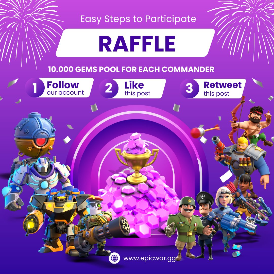 REBEL_BOTS's tweet photo. 🚨NEW RAFFLE TO PARTICIPATE!🚨

1. COMMENT THE NAME OF THE COMMANDER YOU CHOOSE🔥
2. LIKE 👍
3. RETWEET 🔃
4. FOLLOW US ➕

👀A RAFFLE WILL BE DONE AND THE PRIZE WILL BE DISTRIBUTED AMONG THOSE WHO VOTED FOR THE COMMANDER WHO WON. 10K GEMS POOL FOR EACH COMMANDER. ONE ENTRY VALID PER USER.