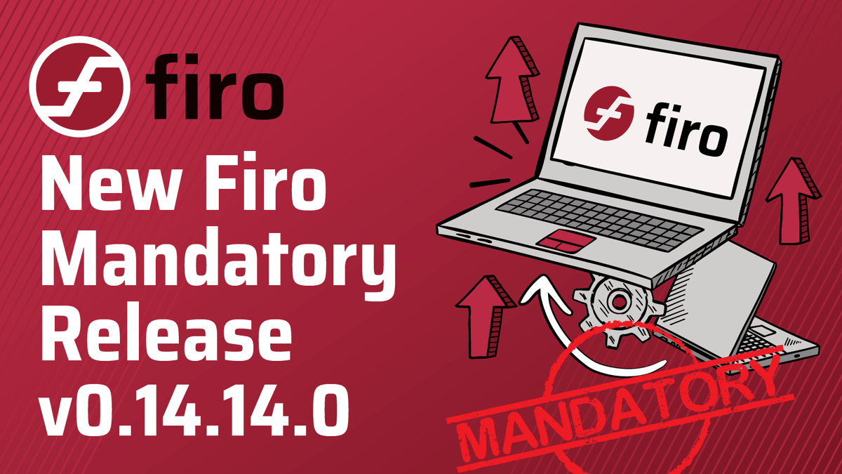 🛠 New #Firo Mandatory Release v0.14.14.0 ⬆️

✅ This is a mandatory release that implements the new #tokenomics changes as voted on by the community.

🔺 This is a #hardfork. Needs to be updated by block 958655 (approximately 16 September, 2024)

📰 Read about it on our blog: