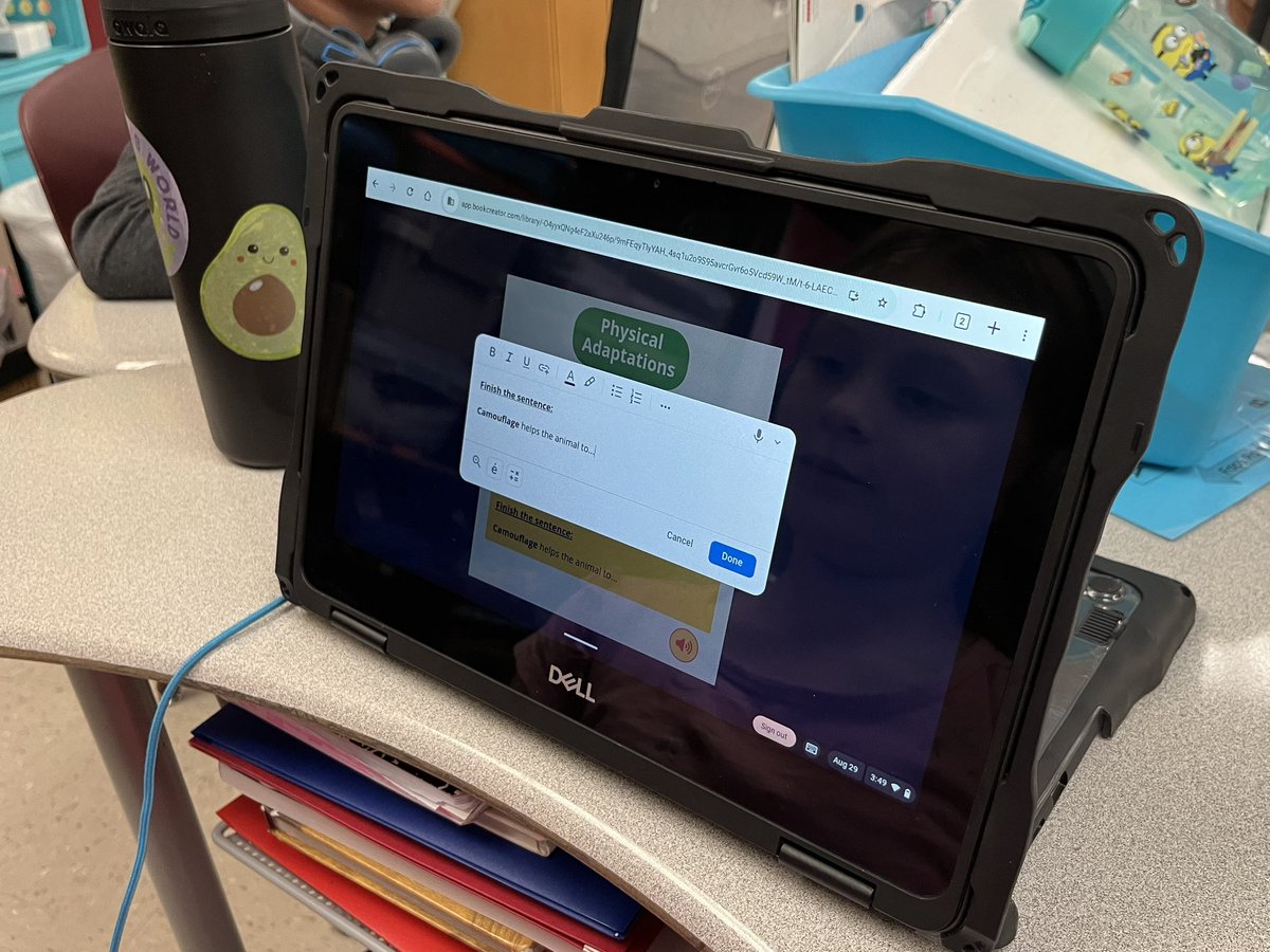 KNovITC's tweet photo. Back in classrooms!! We used @BookCreatorApp  with Ms. Chua’s 3rd graders last week. Ss competed a teacher-created template on animal adaptations 🦒🦓 🦔 and researched some animals further using #PebbleGo and #WorldBookOnline! 📖@CapstonePub @worldbookinc https://t.co/a2Frb2OTxS