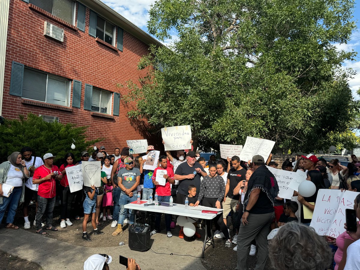 Tenants at an Aurora apartment complex thrust into the national spotlight by claims of a gang takeover are holding a press conference disputing much of the narrative that has been spread by the far right, placing blame for longstanding issues on an absentee landlord.