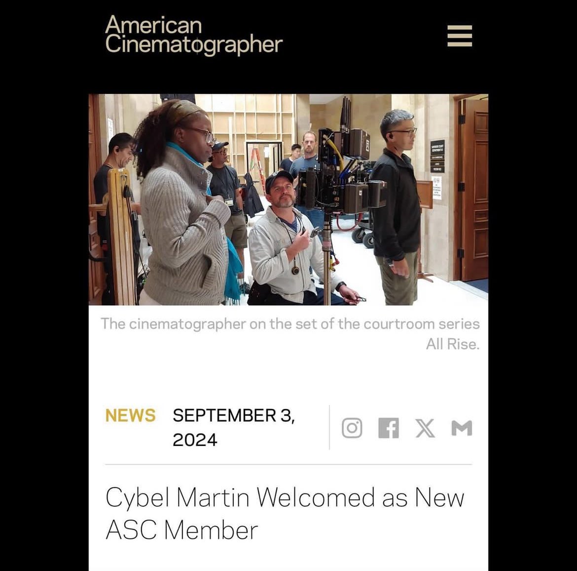 Hear ye, hear ye! We the members of #TeamNFOTD would like to extend a heartfelt congratulations to one of the newest members of The American Society of Cinematographers, our fearless leader Cybel Martin @CybelDP aka @CybelNfotd. Proud is an understatement!!!! 🙌🏾🙌🏾🙌🏾