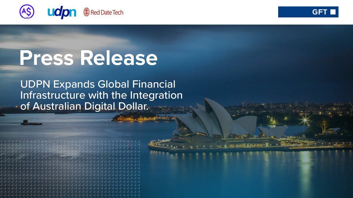 <a href="/AUDD_digital/">AUDD</a>  - AUDD Stablecoin is proud to be on the <a href="/UDPN_Official/">UDPN_OFFICIAL</a>  as one of the major stablecoins pegged to three major currencies: US Dollar, Euro, and now the Australian Dollar. Thanks to all involved in this seamless integration! Read more: audd.digital/udpn-expands-g…