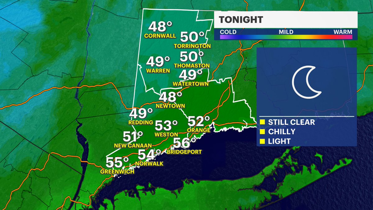 MichelePowersWx's tweet photo. Another really cool, comfortable night ahead for W.CT. Not as comfortable and likely rainy in just a few days. Check out the latest on @News12CT
➡️https://t.co/4beDFwSRnt
#n12stormwatchers #fallfeel #september2024 #ctweather #CT https://t.co/yZCWh34Yik