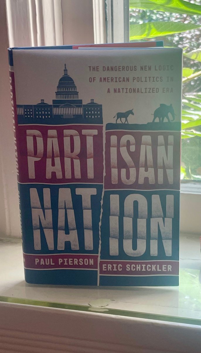 It's pub day for Paul Pierson &amp; Eric Schickler's new book, Partisan Nation! We couldn’t be prouder at <a href="/UChicagoPress/">UChicagoPress</a>.  In <a href="/RonBrownstein/">Ronald Brownstein</a>'s words, “Partisan Nation is among the most important and insightful books on American politics I have read in years.” Short 🧵on the book 👇