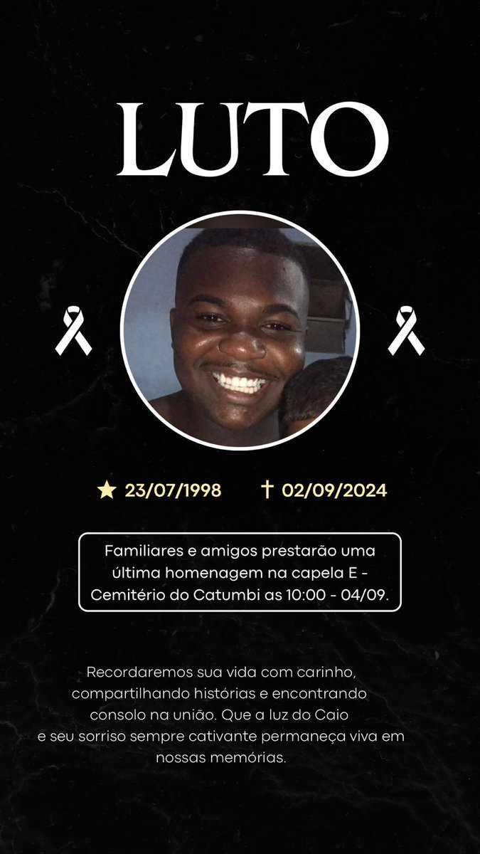 ray_caique's tweet photo. começa as 10h e enterra as 13h! 
pra quem quiser da o último adeus ao caio.
meu Deus eu nunca me imaginei tá postando isso 😭😭😭😭😭😭😭🖤 https://t.co/HbvZ3C6qa6