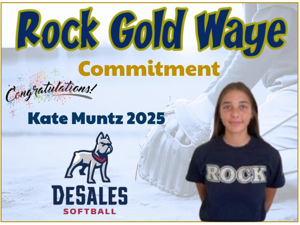 Rock Gold Waye Softball (@rockgoldwaye) on Twitter photo Congratulations to Rock Gold Waye player, Katie Muntz - 2025, for her commitment to attend and play softball for DeSales University. <a href="/DSUBulldogs/">DeSales Athletics</a> Congratulations to Rock Gold Waye player, Katie Muntz - 2025, for her commitment to attend and play softball for DeSales University. <a href="/DSUBulldogs/">DeSales Athletics</a>