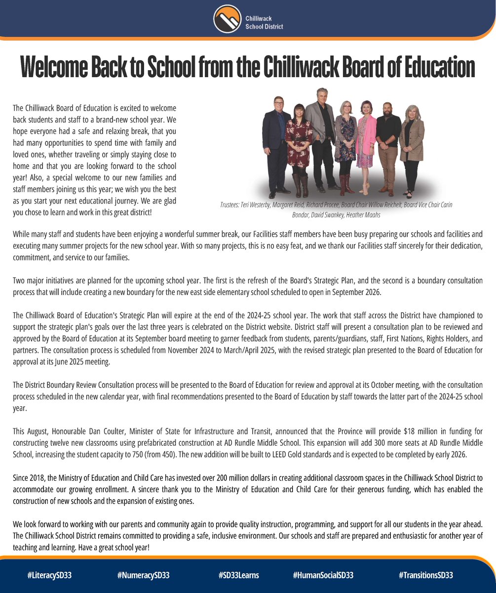 Welcome back to school! Ey Kwesé E'mi - It is good that you are here. #sd33Learns #transitionssd33