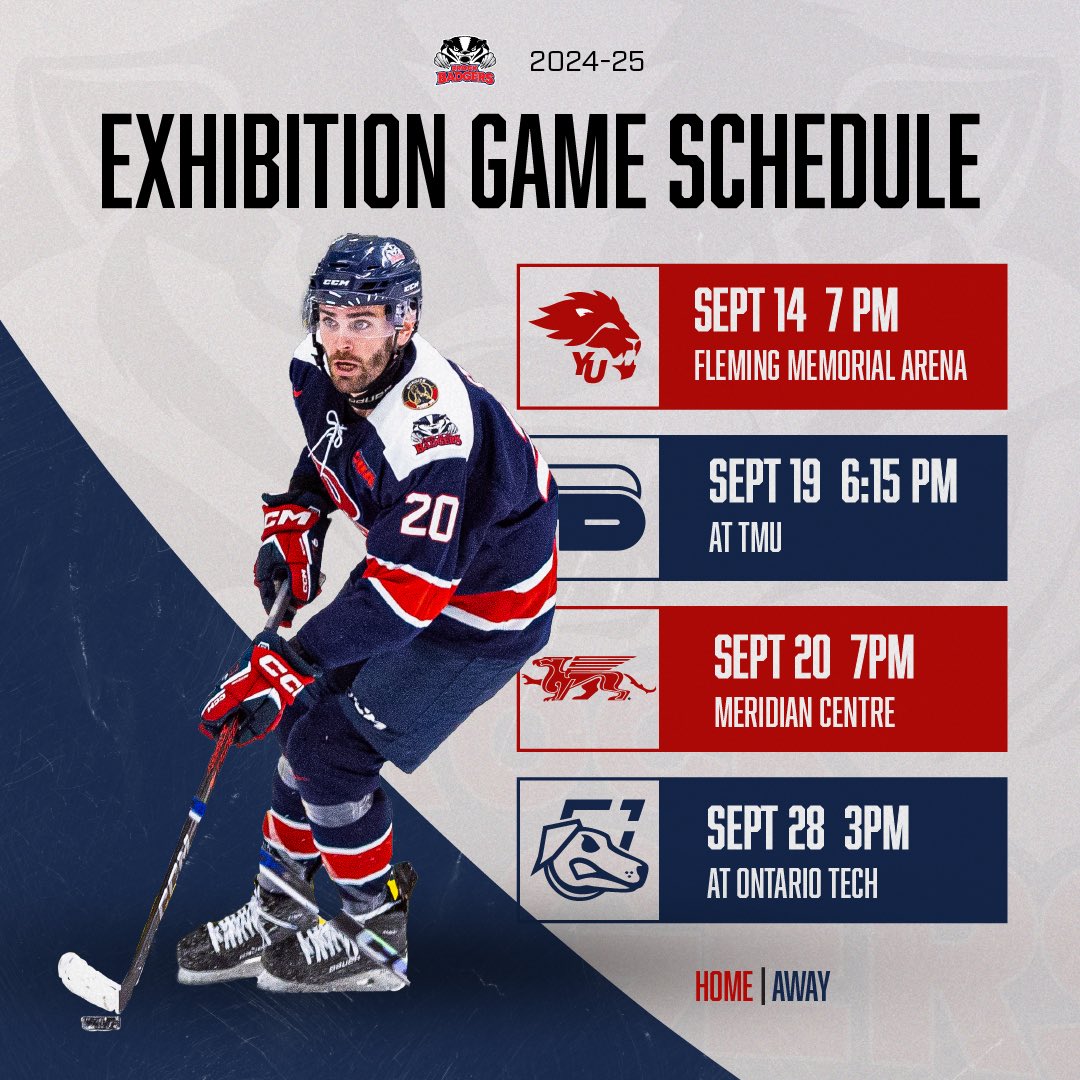 Our exhibition schedule is here! Come support your Badgers as we get the season started🦡