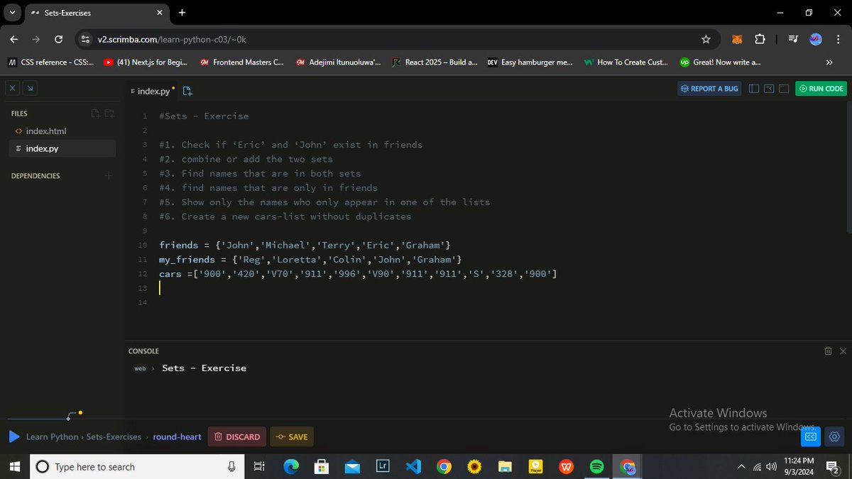 peteradejimi's tweet image. #30DaysOfCodingChallenge
Day 4 : Learned about Tuples ,sets and comments in python 
- The difference btw Lists , sets and Tuples and how it works.