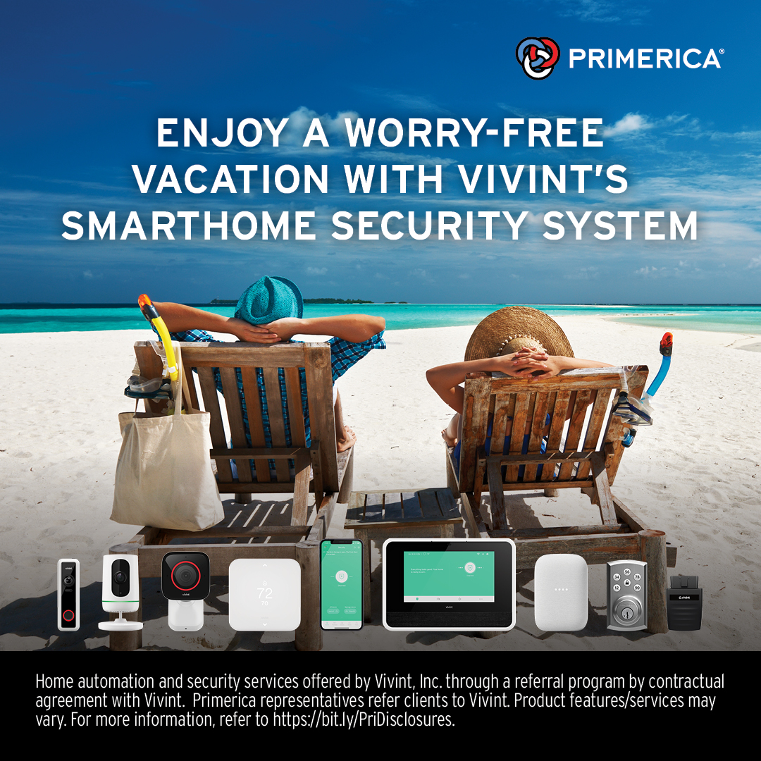 mr_iHelp's tweet image. Heading out on vacation? Enjoy a worry-free getaway with Vivint SmartHome security system. Get notified instantly of any unusual activity and take necessary action remotely. 

Message me to learn how you can keep your home safe.

Bit.ly/PriDisclosures