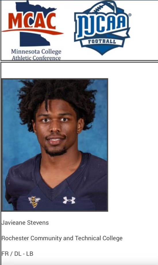 Ja’vieane Stevens (@luhjb239) on Twitter photo Dpow for the njcaa💯. Grind don’t stop dpoy im otw to get you✅ big game vs dupage this week stay tuned in
<a href="/ajsmith_3/">Coach Smith</a> <a href="/CoachMat26_/">Mathis Thomas Jr</a> <a href="/DBcoachstrick/">Shaquez Strickland</a> <a href="/RCTC_FB/">RCTC Football</a> <a href="/FreddieWard07/">Freddie Ward ™️</a> <a href="/Coach_CurtHood/">Coach_Hood</a> <a href="/CoachDobbins1/">Coach Dobb</a> Dpow for the njcaa💯. Grind don’t stop dpoy im otw to get you✅ big game vs dupage this week stay tuned in
<a href="/ajsmith_3/">Coach Smith</a> <a href="/CoachMat26_/">Mathis Thomas Jr</a> <a href="/DBcoachstrick/">Shaquez Strickland</a> <a href="/RCTC_FB/">RCTC Football</a> <a href="/FreddieWard07/">Freddie Ward ™️</a> <a href="/Coach_CurtHood/">Coach_Hood</a> <a href="/CoachDobbins1/">Coach Dobb</a>
