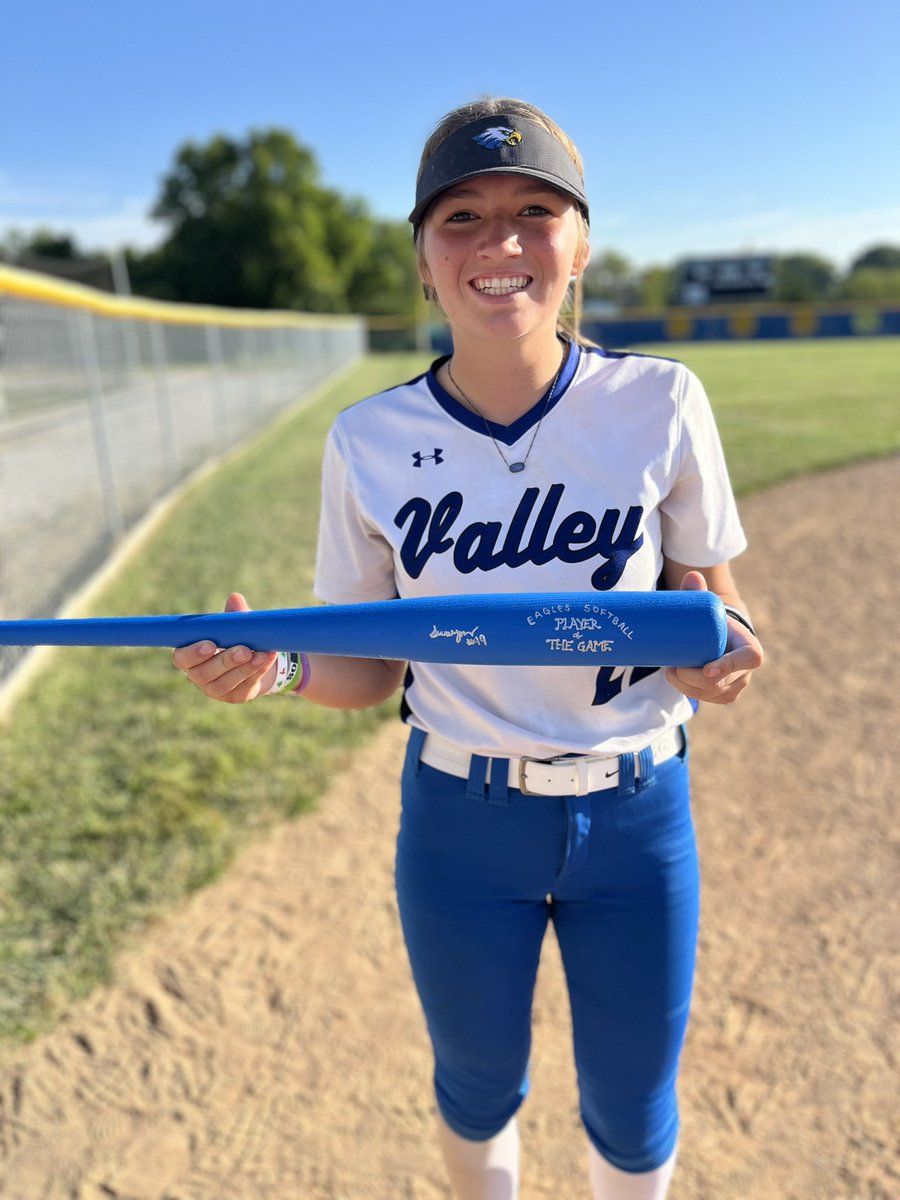 <a href="/addie_w_22/">Addie Wright</a> took advantage of her first career opportunity as leadoff hitter going 2-3 with 2 doubles, a BB, and 2 runs scored to earn POTG in the 7-3 win at <a href="/LSWsoftball/">LS West Softball</a>! #OneValley