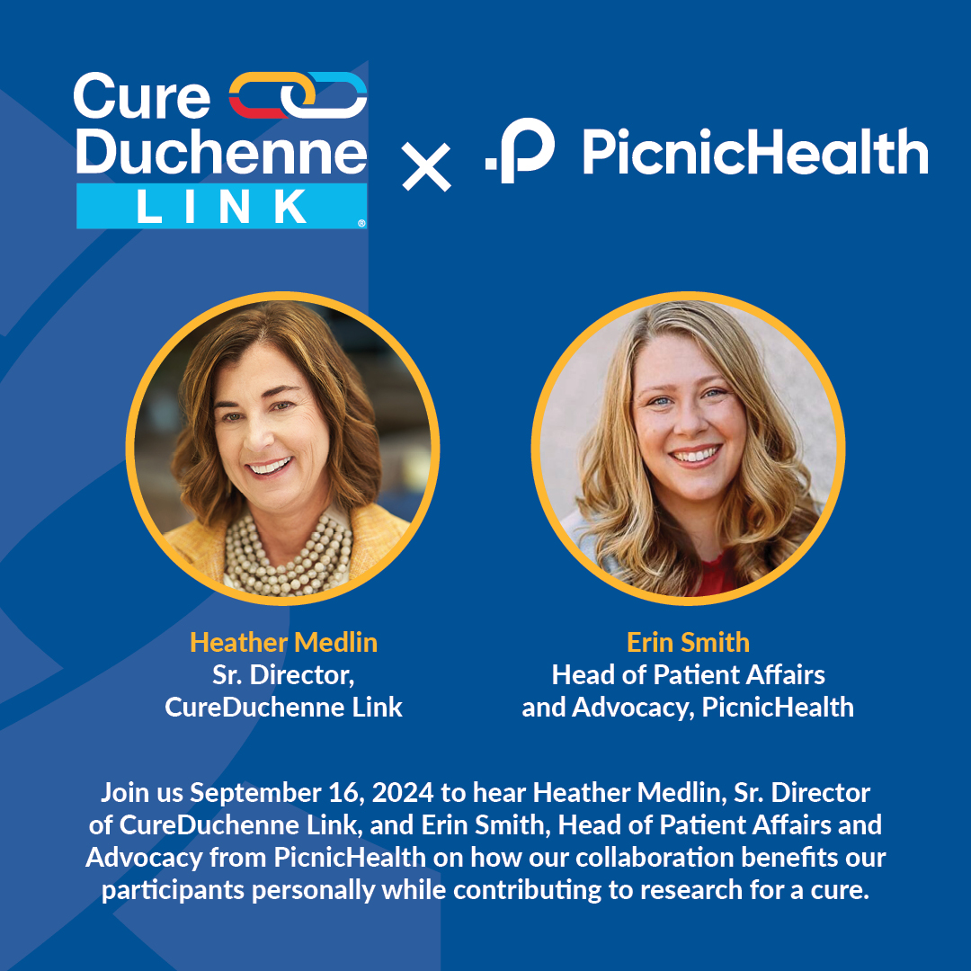 CureDuchenne (@cureduchenne) on Twitter photo Watch Heather Medlin from #CureDuchenneLink and Erin Smith from <a href="/PicnicHealth/">PicnicHealth</a> discuss how our collaboration benefits our participants personally while contributing to research for a cure!
#DMD #duchenne #cureduchennelink
MORE:
cureduchennelink.org Watch Heather Medlin from #CureDuchenneLink and Erin Smith from <a href="/PicnicHealth/">PicnicHealth</a> discuss how our collaboration benefits our participants personally while contributing to research for a cure!
#DMD #duchenne #cureduchennelink
MORE:
cureduchennelink.org